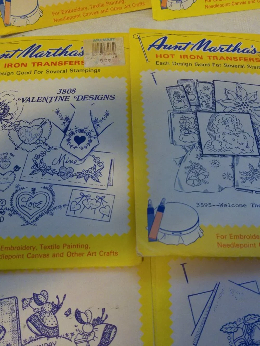 Aunt Martha's Hot Iron Transfers Lot of 9 New and Used